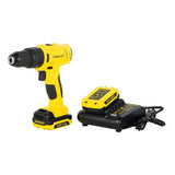 Taladro Inalambrico 3/8 Stanley Sch12s2k + Cargador + 2 Bate Amarillo 1.5 Ah