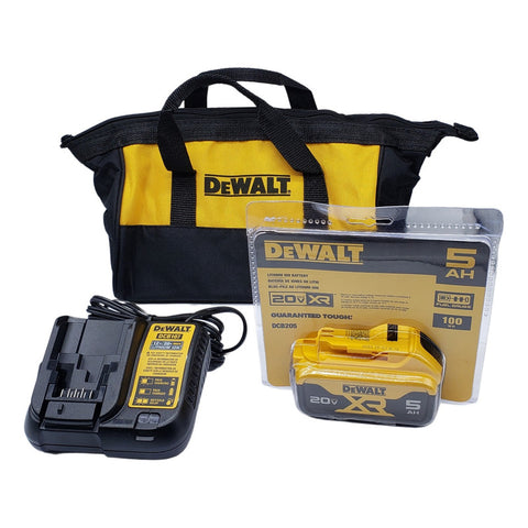 Combo Dewalt Batería 5amp 20v Dcb205+cargador Dcb107+mochila