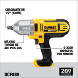 Llave De Impacto 1/2 Pulgada 20v Max Dcf889m2-b3 Amarillo