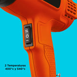 Pistola De Calor Black+decker 1500w Hg1500-b3 - Naranja Oscuro