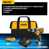 Kit Taladro Percutor/atornillador 1/2 Powerstack 20v Dewalt Amarillo