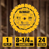 Disco Sierra Circular 8 1/4in 24d Dwa281424 Amarillo