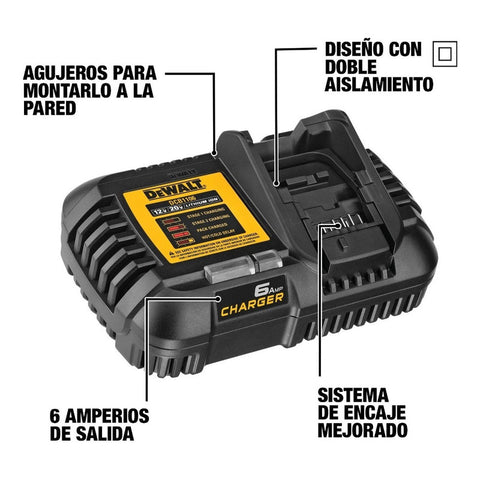 Cargador Rápido 20v Dewalt Fast Dcb1106 De 6 Amperios