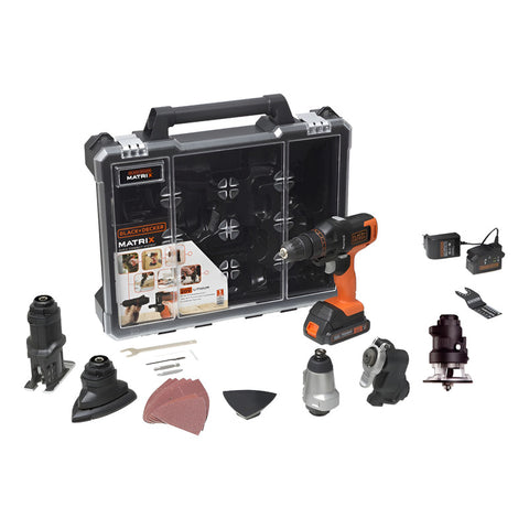 Taladro Black+decker Mtx20k6a 20v + 6 Accesorios + Maletín Naranja