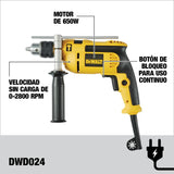 Rotomartillo Taladro 1/2 (13mm) Dewalt Dwd024-b3 Amarillo 60 Hz
