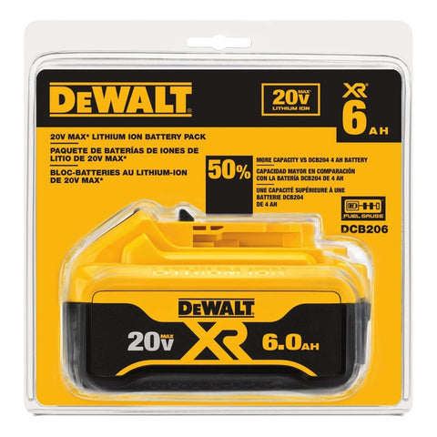 Batería Dewalt 6 Amperes 20v Ion De Litio Max Xr Dcb206