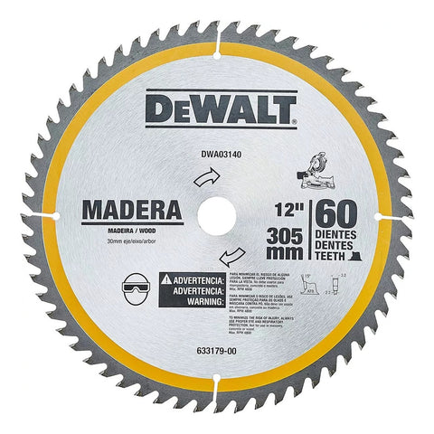 Disco Sierra Madera 12puLG X 60 Dientes Madera 30mm Dewalt