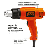 Pistola De Calor Black+decker 1500w Hg1500-b3 - Naranja Oscuro