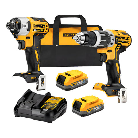 Kit Taladro Percutor/atornillador 20v Max Dewalt Dck287e2-b3 Amarillo