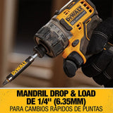 Atornillador 1/4 Xtreme 12v S/carbones Dewalt Dcf601f2 Amarillo