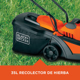 Cortadora De Pasto Eléctrica Black+decker Gr3000 Con Bolsa Recolectora De 1000w Y 120v Color Naranja/negro