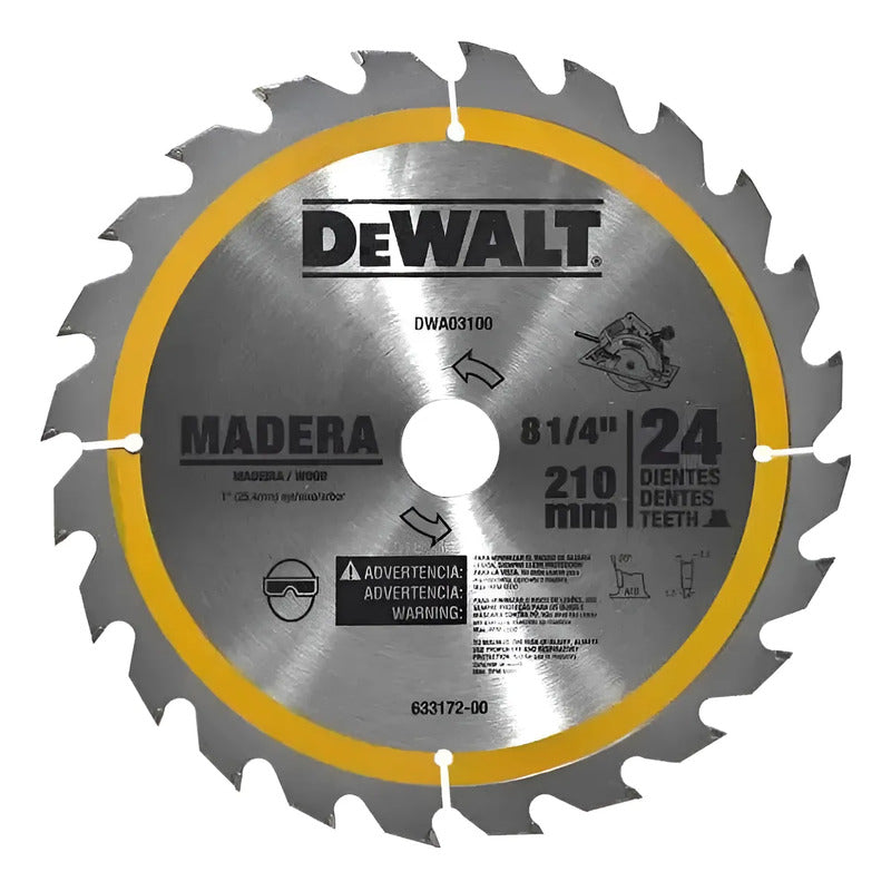 Disco Sierra Madera 8-1/4  Con 24 Dientes Dewalt Dwa03100