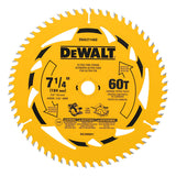 Disco De Sierra 7-1/4''x 5/8'' 60 Dientes Dewalt Dwa271460 - Amarillo