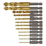 Kit Brocas Titanio Zanco Hexagonal 12 Pzs Dewalt Dd5152