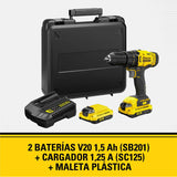Taladro Atornillador Inalámbrico 20v+2 Baterías Scd700c2k-b3 Amarrillo