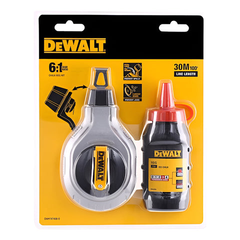 Kit Tira Lineas Tiza Roja 6:1 De 30m Dewalt Dwht47408