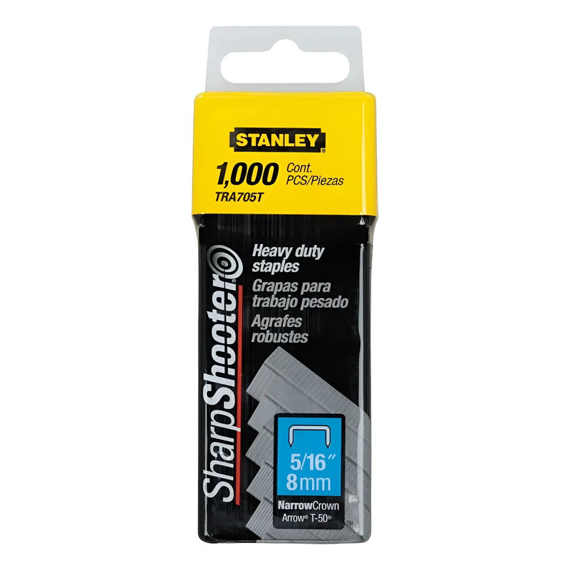 Grapas 5/16'' Uso Rudo 1,000 Piezas Stanley Tra705t