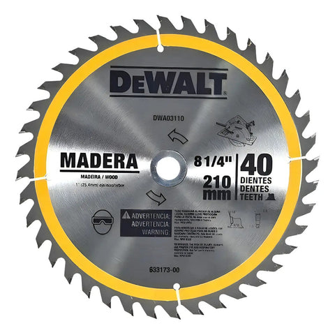 Disco Sierra Circular 8-1/4 40 Dientes Dewalt Dwa03110 Gris