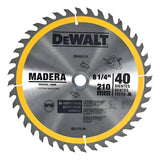 Disco Sierra Circular 8-1/4 40 Dientes Dewalt Dwa03110 Gris