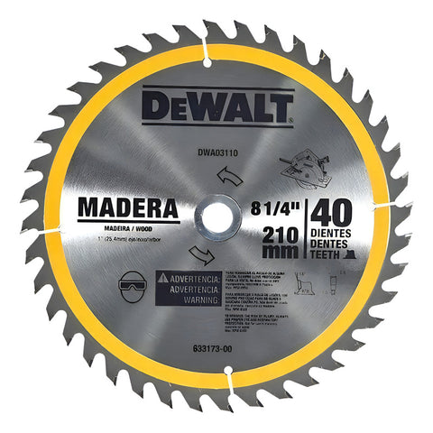 Disco Sierra Circular 8-1/4 40 Dientes Dewalt Dwa03110 Gris