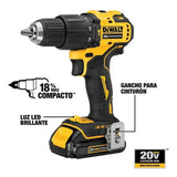 Combo Taladro Atornillador 1/2 Impacto 1/4 Dewalt Dck279d1e1 Amarillo