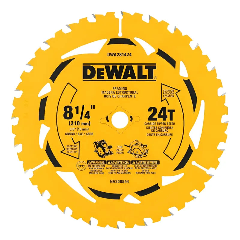 Disco Sierra Circular 8 1/4in 24d Dwa281424 Amarillo