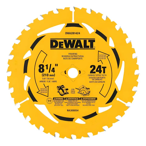 Disco Sierra Circular 8 1/4in 24d Dwa281424 Amarillo