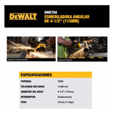 Mini Esmeriladora Angular Dewalt 115 Mm 750 W Dwe750-b3 Amarillo/negro 50/60 Hz