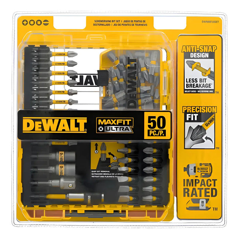 Jgo Puntas Destonillador Maxfit Ultra 50 Pzas Dwaumf50set