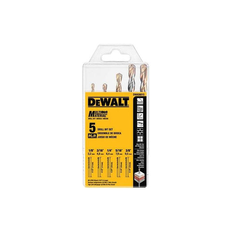 Kit 5 Brocas Multi Material 1/8, 3/16, 1/4, 5/16, 3/8 Dewalt