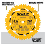 Disco Sierra Circular 8 1/4in 24d Dwa281424 Amarillo
