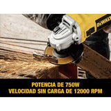 Esmeriladora Angular Dewalt Dwe4010 De 50 hz/60 hz Amarilla 700 W 120 V