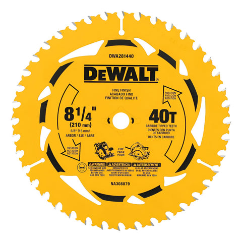 Disco Sierra Circular 8-1/4  40d Dewalt Dwa281440 Amarillo