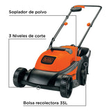 Cortadora De Pasto Eléctrica Black+decker Gr3000 Con Bolsa Recolectora De 1000w Y 120v Color Naranja/negro