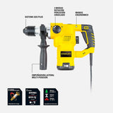 Stanley Sthr1232k Rotomartillo Sds Plus 3 Modos + Brocas Amarillo 60 Hz