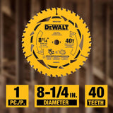 Disco Sierra Circular 8-1/4  40d Dewalt Dwa281440 Amarillo