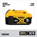 Batería De Ion De Litio 20v 5amp Max Xr Dcb205-b3 Dewalt