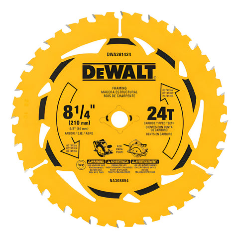 Disco Sierra Circular 8 1/4in 24d Dwa281424 Amarillo